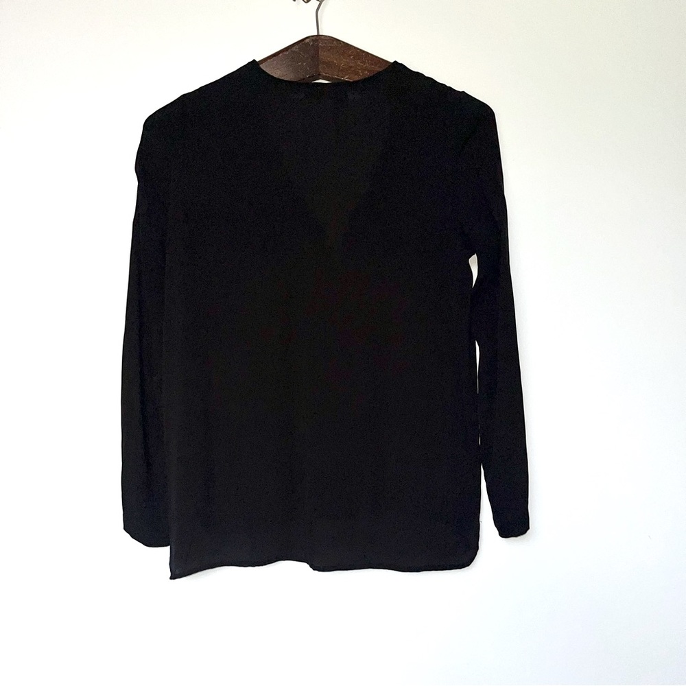 The Kooples Long Sleeve Signature T Shirt In Silk And Jersey View 4